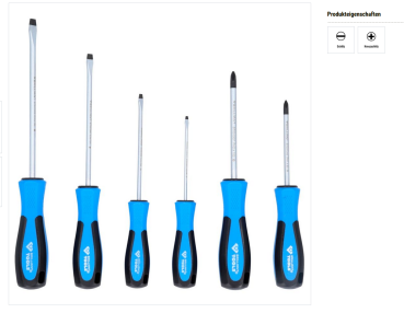 Brilliant Tools Schraubendreher 6-tlg., Schlitz